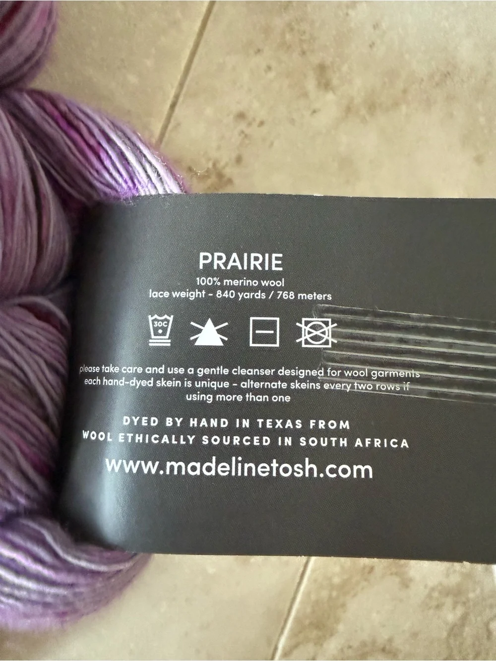 Madelinetosh Hand-Dyed Yarn - Lavender with Pink Speckles